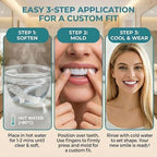 Snapon Smile Moldable Fake Teeth Covers (Upper & Lower) Veneer for Men & Women - Comfort Fit Natural Shade Clip on False Teeth