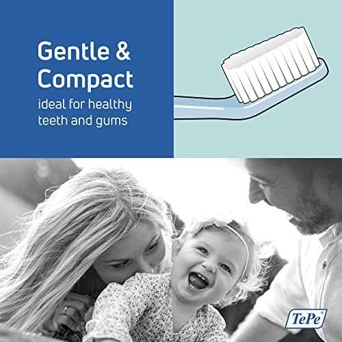 TePe Select Medium Toothbrush, Adult Medium-Bristle Toothbrush with Compact Tapered Head and Angled Neck, Pack of 1