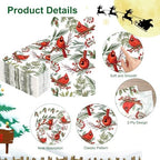 Christmas Napkins, 200 PCS Christmas Napkins Paper Disposable, Red Cardinal Bird with Holly Berries Decorative Greenery Dinner Guest Hand Towel for Bathroom for Xmas Holiday Party Supplies Table Decor