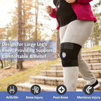 Plus Size Knee Brace for Obese Women & Men - Adjustable Knee Support for Meniscus Tear, Arthritis Pain, Compression with Side Stabilizers (4XL/5XL/6XL)