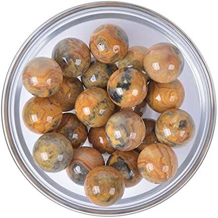 Justinstones Natural Crazy Lace Agate Tumble 20mm Gemstone Healing Crystal Energy Ball Round Sphere Specimen Collection Pocket Palm Worry Stone(Pack of 5)