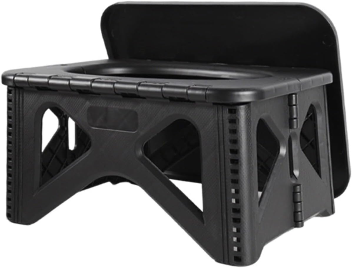 Multifunctional for vehicle use outdoor toilet emergency commode camping adult child odor-proof portable toilet black folding small stool
