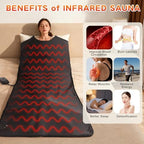Infrared Sauna Blanket for Home, Low EMF Carbon Crystal Heating, Portable Dry Sauna Bag for Relaxation, Detoxification, 5.9ft×2.6ft, Sleeveless-Black