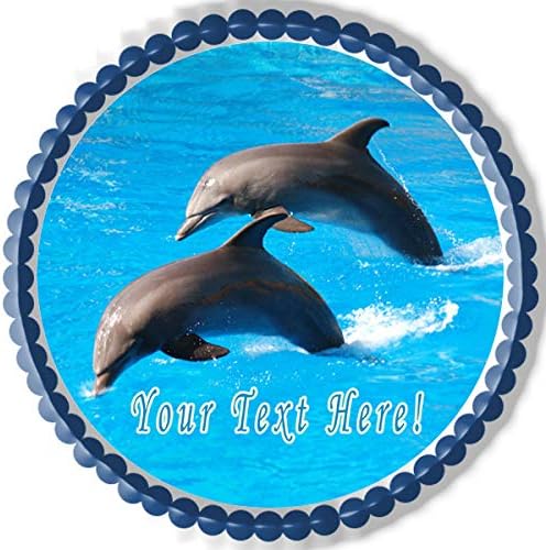 Dolphin Jumping - Edible Cake Topper - 6" round