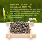 Oriarm Dragon Pearls Jasmine Green Tea Loose Leaf - Chinese Jasmine Pearl Green Tea Leaves - 1st Grade - Brew Hot or Iced Tea - 100g Ziplock Resealable Bag