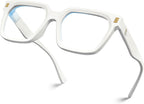 VISOONE Rectangle TR90 Blue Light Blocking Glasses Computer Eyewear with Preppy Look for Women and Men Cougar