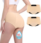 Carer Incontinence Underwear for Women Washable 150ml High Absorbent Leak Proof Underwear for Women Bladder Leak Womens Incontinence Panties 2 Pack Beige L