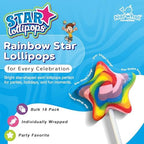 Rainbow Star Lollipops Swirl 18 PCS - Star Shaped Lollipop - Bulk Lolipop Candy Suckers Treats - Swirly Candies for Birthdays Party Favors and Goodie Bags - Easter Basket Stuffers For Kids