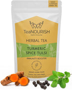 TeaNOURISH Turmeric Spice Tulsi Herbal Tea | Immunity Booster | Loose Blend of Indian Superfoods, Rich in Antioxidants | 100% NATURAL - 3.53oz/100g