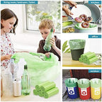 Biodegradable Trash Bags - 13 Gallon Durable Garbage Bag, Pack of 60, Perfect for Tall Trash Cans Green Thicken Recycling Bin Bags for Kitchen, Bathroom, Camping, Office, Car
