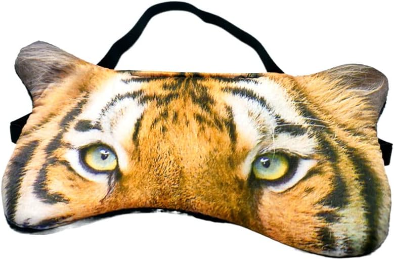 3D Cute Animal Funny Sleep Eye Mask for Men Women, Soft Plush Tiger Blindfold Sleeping Mask for Plane Travel Yoga Office Snap Nap Eye Cover Eyeshade