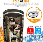English Springer Spaniel Dog Tumbler Cup with Lid Spill Proof Iced Coffee Travel Mug Insulated Stainless Steel Water Bottle 20 Oz Cold Drink Thermal Cups