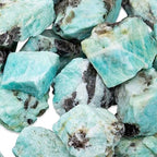 1/2 lb Amazonite Rough Stones - Natural Raw Crystals for Tumbling Cabbing Polishing Wire Wrapping Lapidary & Jewelry Making - Fountain Decoration Rocks - Reiki Yoga & Wicca Healing - Bulk Rocks
