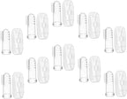 10sets Boy Girl Finger Toothbrushes Food-Grade Silicone Oral Accessories for Mouth Cleaning with Storage Cases Massaging Bristles for Teeth and Gum Care