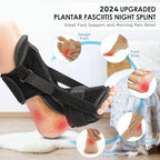 Plantar Fasciitis Night Splint: Upgraded Brace with Soft Memory Foam Pad | Ankle Brace for Plantar Fasciitis Relief Achilles Tendonitis Relief Foot Drop Heel Arch Pain Black
