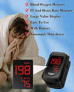 HOLFENRY JKS50BL Pulse Oximeter Fingertip- Mini Oximeter Oxygen Saturation Monitor for SpO2/Heart Rate/PI, with Auto Graph Display