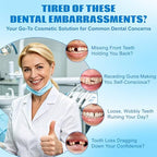 Moldable Silicone Dentures for Women & Men, Natural Cosmetic False Teeth Veneers, Upper & Lower Temporary Custom‑Fit Denture Set, Quick Easy Wear for Daily & Party Occasions