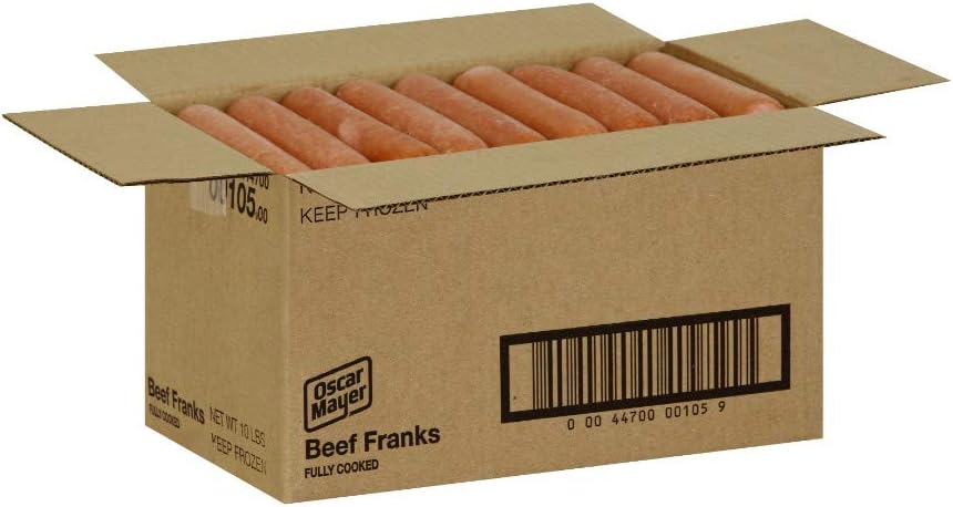Kraft Frozen Oscar Mayer Beef Frank - Hot Dog, 10 Pound -- 1 each.