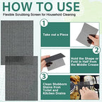 Skyley 12 Pack Flexible Scrubbing Screen Cleaning Mesh for Household 5.5 x 4 Inch Cleaner Toilet Hard Water Ring Remover Scouring Pad Abrasive Grit Cleaning Screen for Remove Carbon, Rust and Scale