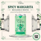 Little Saints Non-Alcoholic Spicy Margarita Mocktail | Bold Citrus & Slow Burn | Crafted with Reishi Mushroom & Adaptogens for Calm & Ease | 5 Calories | Sugar Free, 12-Pack 8oz Cans