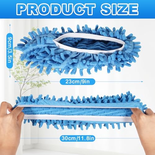 Mop Slippers Shoes 5 Pairs (10 Pieces) - Microfiber Cleaning House Mop Slippers, Floor Cleaning Tools Shoe Cover, Soft Machine Washable Reusable Microfiber Foot Socks for House Kitchen Office