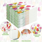 100 PCS Spring Tulip Cocktail Napkins Spring Floral Paper Party Napkin Disposable 3-Ply Watercolor Tulip Beverage Dessert Napkins for Bridal Shower Wedding Birthday Tea Party Supplies