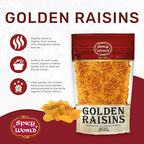 Spicy World Golden Raisins 2 LB Bulk Bag - Sweet & Seedless Sultanas from South Africa | | Perfectly Dried for Natural Sweetness | Ideal Dried Fruit Snack | For Baking & More | No Added Sugar