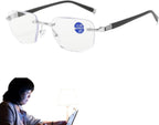 New Sapphire High Hardness Anti Blue Light Intelligent Dual Focus Reading Glasses, Progressive Far and near Dual-Use Glasses
