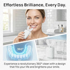 Sonic Electric U Shaped Toothbrush for Adults, Automatic Full Mouth Cleaning Toothbrush, 360° Stain Removal, IPX7 Waterproof Rechargeable, 3 U-Shape & 2 Straight Brush Heads (White - Cup)