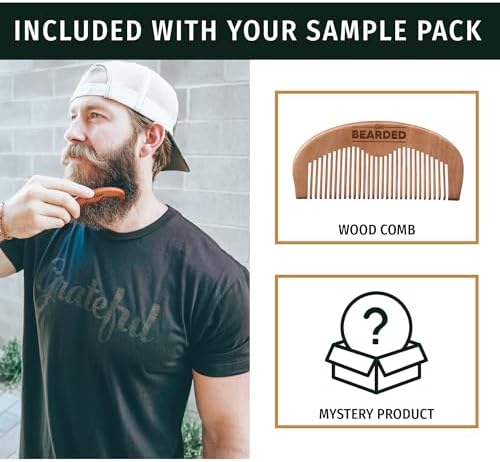 Live Bearded Beard Oil and Butter Grooming Kit Sample Pack with Comb, Bonus Gift - All-Natural Ingredients Shea, Argan, Jojoba - Growth Support - Made in the USA
