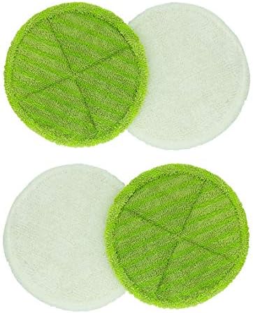 sky-w Soft Touch Mop Pads Replacement for Bissell Spinwave 2039A, 2124, 2039, 20391 Powered Hard Floor Mop (Pack of 4, White,Green)