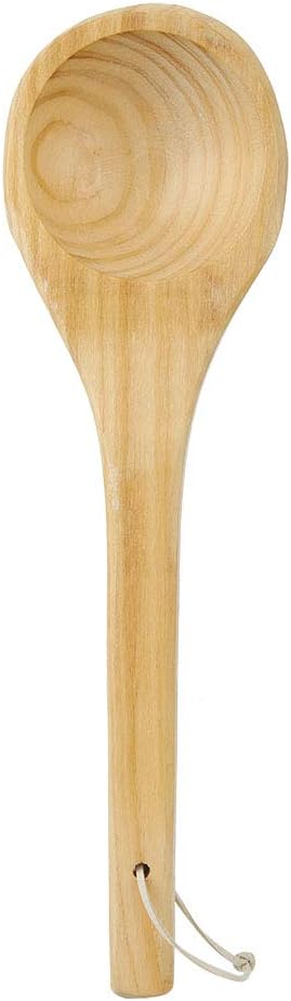 Omabeta Wooden Sauna Single Spoon Handmade Spoon Sauna Accessories Easy to Grip Sauna Water Dipper Spoon with Handle
