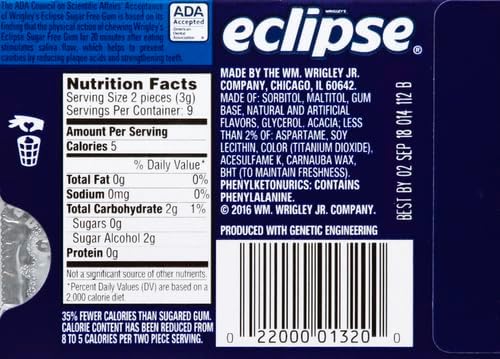 Eclipse Winterfrost Sugarfree Gum, 18 Count