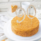 Birthday Cake Topper Number, Bling Gold Rhinestone Large Number 0-9 Happy Birthday Cake Topper for Birthday Anniversary Party Decoration, 9