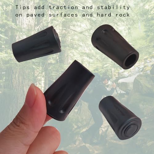 8Pcs Trekking Pole Tips Replacement Protectors, Poles Tips Cover, Rubber Tips for Walking Sticks, Sticks tip Protectors 11mm Hole Diameter Fits Most Standard Walking