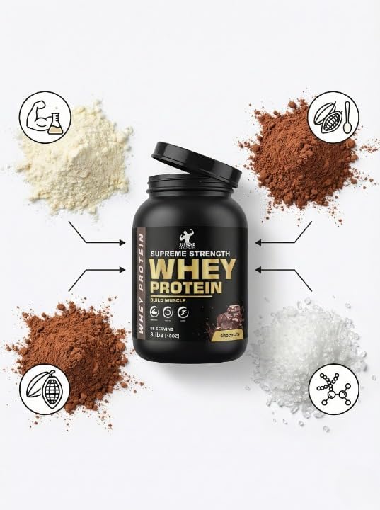 Whey Protein Powder 3lbs – Premium Whey Isolate Blend – High Protein, Low Carb, Low Sugar – Smooth Chocolate Flavor – Clean Formula for Men & Women, Gym Performance & Recovery