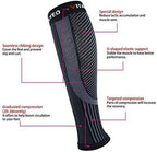 Vital Salveo Recovery Calf Compression Sleeves. Fit for Cycling Running Travel Pregnancy Nurses Calf Pain Relief-(1Pair)-Black with Srtipe-S