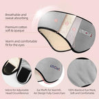Sleep Mask with Adjustable Heads, Earmuffs for Sleep, Ear Warmers for Men & Women, 2 in 1 Ear Mask and Eye Cover, Comfortable & Soft for Side Sleepers (Grey)