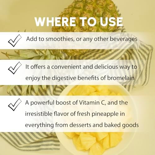 Pineapple Powder 8 oz, Spray-Dried, Quick-Dissolving - Natural Vitamin C, Manganese & Bromelain - Great for Smoothies, Baking, Sauces & Teas