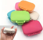 2pcs Lattices Pill Box Tablet Pill Case Dispenser Medicine Boxes Dispensing Medical Kit Mini Organizer Case Holder Pill Splitter (White)