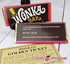 Regular Size Candy Wrapper and Golden Tickets - Pack of 2 (Candy Not Included)