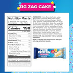 Pure Protein Zig Zag Cake Protein Bars – 19g Protein, 3g Sugar, 190 Calories (4 count) Low Sugar* High Protein Snack - Gluten Free - Perfect for a Healthy Snack.