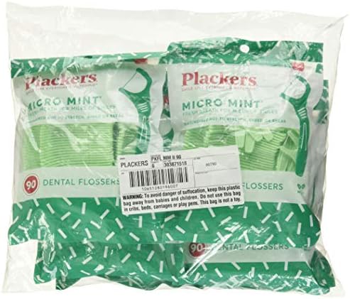 PLACKERS Micro Mint Freshens Breath, Dental Flossers Mint 90 Each