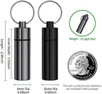 Small Pill Box,(2 Pack) Keychain Pill Holder Portable Mini Travel Pill Container Metal Case Bottle with Keyring