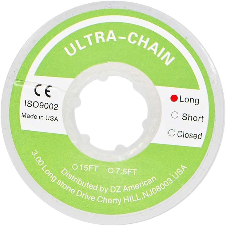 RZJZGZ Clear Dental Orthodontic Elastic Chain Power Chains Brace Orthodontic Spool Elastic Rubber Band (Long)