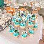 Ercadio 40Pcs Edible Sea Fishing Cupcake Toppers Edible Fishes Fishing Tools Cupcake Picks for Summer Outdoor Fishing Theme Baby Shower Fisherman Birthday Party Cake Decorations Supplies