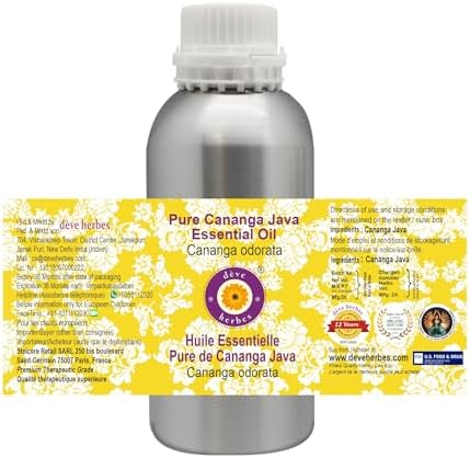 Deve Herbes Pure Cananga Java Essential Oil (Cananga odorata) Steam Distilled 300ml (10 oz)
