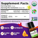 Wellements Baby Organic Vitamin D Drops for Infants & Toddlers (90-Day Supply) - Certified Newborn+ Liquid Vitamin D3 Drops, Support Healthy Growth & Bone Development 400 IU per Drop (1 Drop Daily)