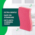 Scotch-Brite Delicate Care Scrub Sponges, 6 Count (2 Packs of 3) – Non-Scratch Cleaning for Glassware, Non-Stick Cookware