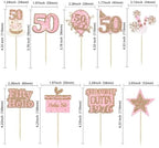 Gyufise 36Pcs Happy 60th Birthday Cupcake Toppers Glitter Rose Gold Sixty Straight Outta 1966 Cupcake Picks 60 Fabulous Cheers to 60 Years Cake Decorations for 60th Birthday Party Supplies
